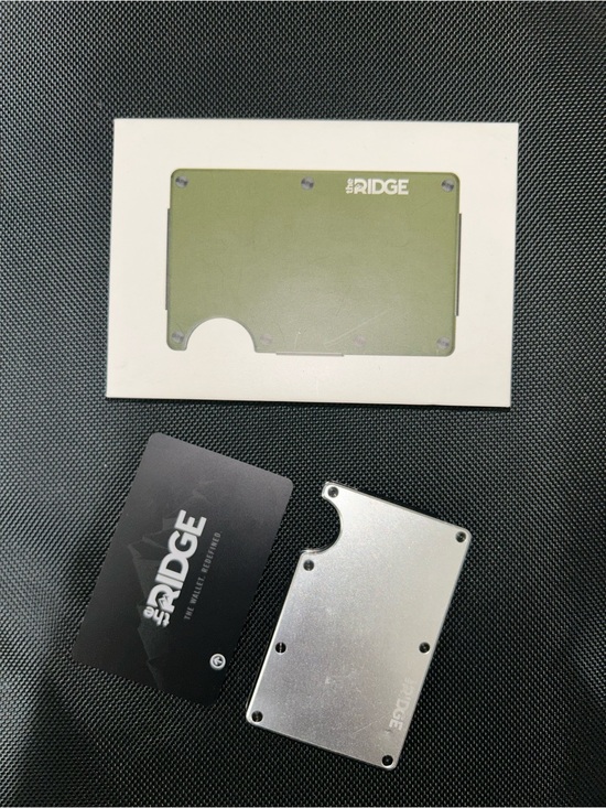 The Ridge Other - The Ridge Olive Green & Silver Minimalist Money Clip Wallet - The Ridge